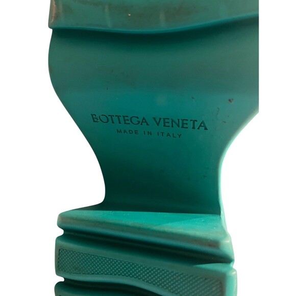 Bottega Veneta Leather Flash Ankle Boots size 40 Black & Teal - Picture 5 of 7